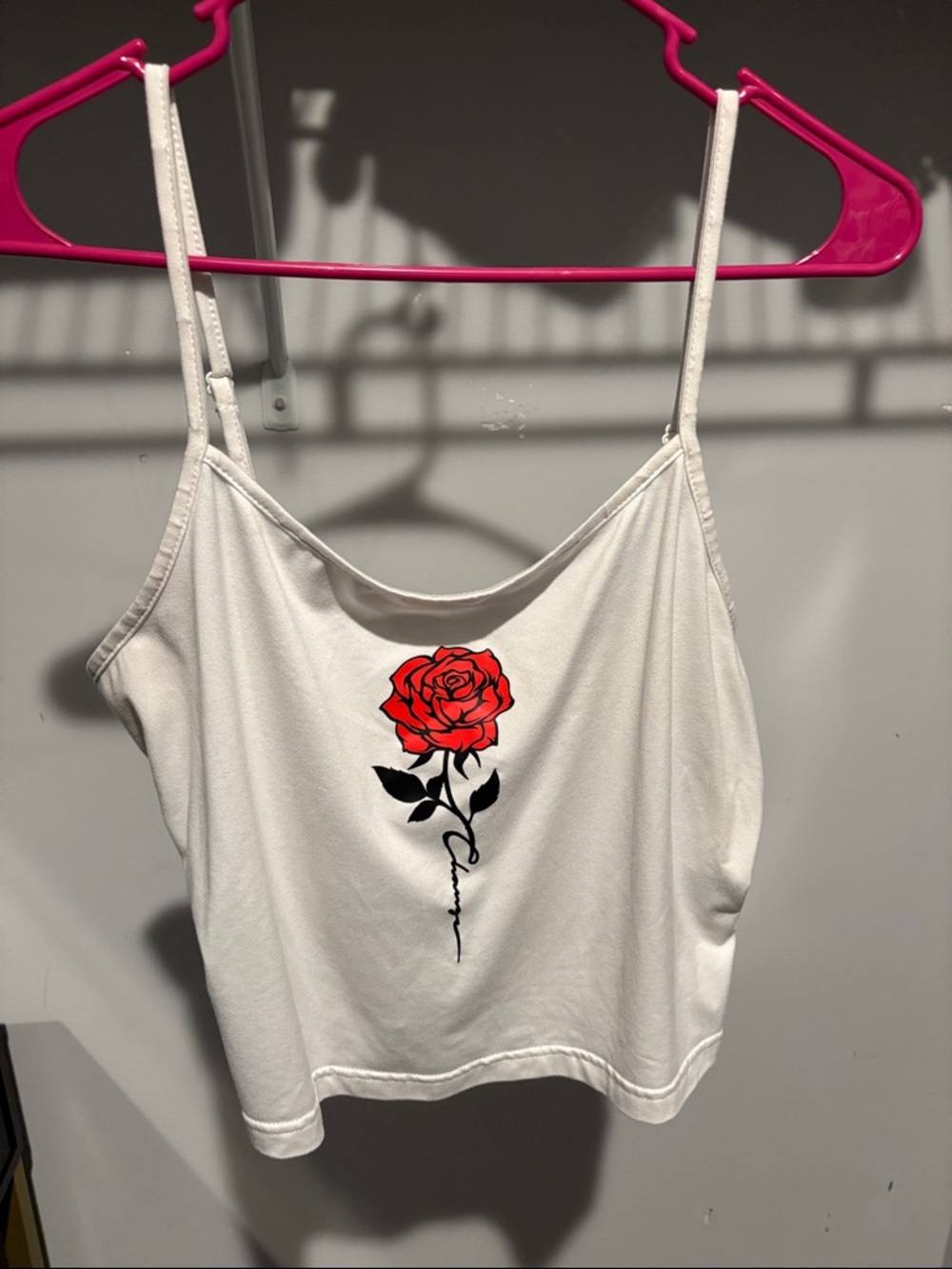 White Rose Graphic Cami Top